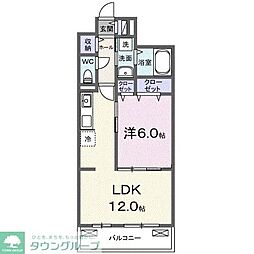 アウラティエ 2階1LDKの間取り