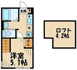 サンマルク大塚 1階1Kの間取り