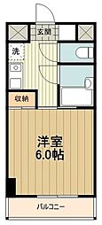 エスパシオ 5階ワンルームの間取り