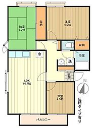 リビエール南平 1階3LDKの間取り