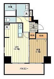 ラグゼナ八王子横山町 9階1LDKの間取り
