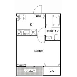 MQuarto淵野辺I 1階1Kの間取り
