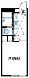 レオパレスシュッドカルチェ 2階1Kの間取り
