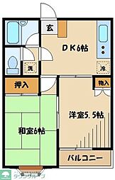 パークフルール 2DKの間取図画像