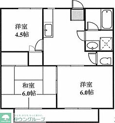 ウッドリバーサイド 3DKの間取図画像
