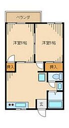 ベルメゾン多摩C 2DKの間取図画像