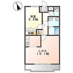 heureux 1LDKの間取図画像