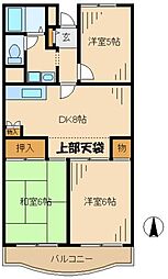 グリーンコーポ金田ユング 3DKの間取図画像