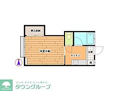 ハウスフジ 1Kの間取図画像