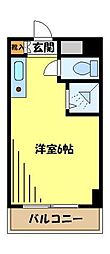 共立リライアンス四谷1 ワンルームの間取図画像