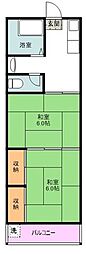 幸荘 2Kの間取図画像