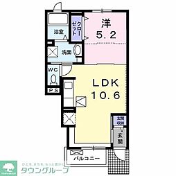 モズ 1LDKの間取図画像
