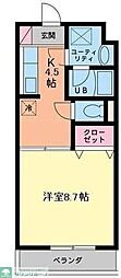 プリマピエース1 1DKの間取図画像