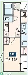 MELDIA上溝 1Kの間取図画像