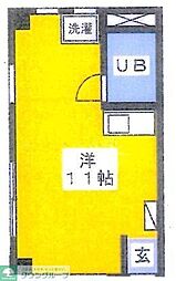 アローハイツ ワンルームの間取図画像