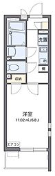 柏桜館2 1Kの間取図画像