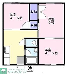 ニットーコーポ 3DKの間取図画像