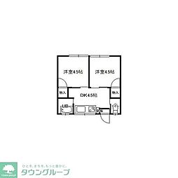 さくら荘 2DKの間取図画像