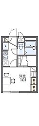 レオパレス多摩百草 1Kの間取図画像