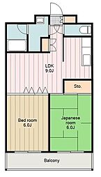 シャトー・ド・ピエール第一石川ビル 2LDKの間取図画像