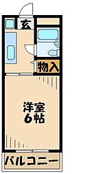 めぞん一刻 1Kの間取図画像