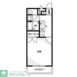 アンプルールブワレジェンド 1Kの間取図画像
