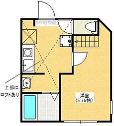 アーバンテラス矢部 1Kの間取図画像