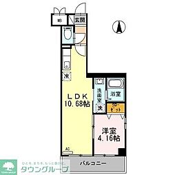 サンシェンロンK 1LDKの間取図画像