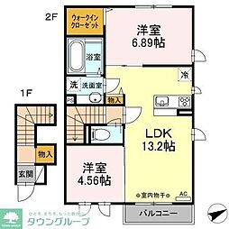 リヴェール 2LDKの間取図画像