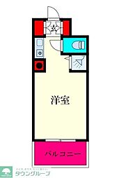 共立リライアンス四谷1 ワンルームの間取図画像