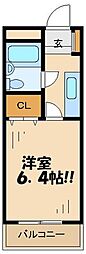 ロイヤルハイツ堀之内 1Kの間取図画像