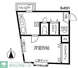 ヒルサイドフォーラム-2 1Kの間取図画像