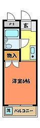 石井マンションピーコック 1Kの間取図画像