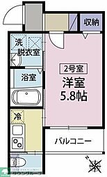 コージー淵野辺 1Kの間取図画像