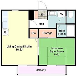 ハイツエイコー 1LDKの間取図画像