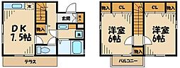 エクセル並木 2DKの間取図画像