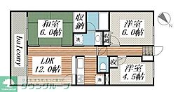 コスモ拝島 3LDKの間取図画像