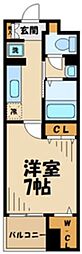 メゾンドルノン 1Kの間取図画像