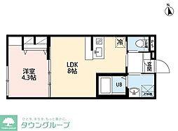 robot home 西八王子III 1LDKの間取図画像