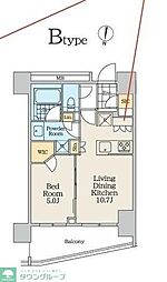 クレストコート中野富士見町 3階1LDKの間取り