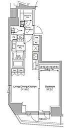ザ・パークハビオ中野新橋 1LDKの間取図画像
