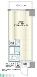 ライオンズマンション西新宿第8 3階ワンルームの間取り