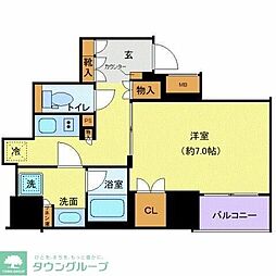 ディアレイシャス西新宿 5階1Kの間取り