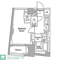 ザ・パークハビオ新高円寺 1階1Kの間取り