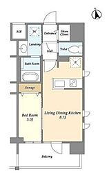 アプリーレ東中野 4階1LDKの間取り