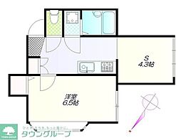 プラスペアティ 201 2階1SKの間取り