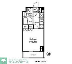 パークキューブ四谷三丁目 1階1Kの間取り