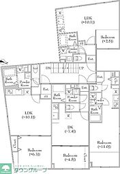 Fons Lucis Izumi 1階1LDKの間取り
