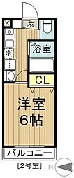 メゾン　クレア 2階1Kの間取り