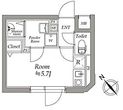 アトリオフラッツ野方 4階ワンルームの間取り